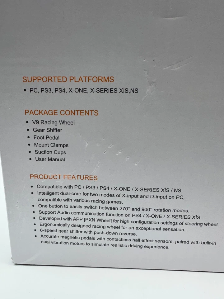 PXN V9 USB Gaming Steering Wheel -  For PS2 PS3 PS4 XBox One Switch PC - Image 4 of 4