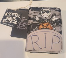 NEW Loungefly Nightmare Before Christmas Jack RIP Glow In The Dark Zip Wallet
