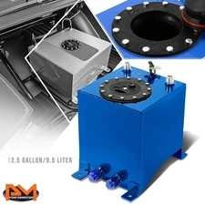 2.5 Gallon/9.5L Lightweight Aluminum Blue Fuel Cell Tank+Level Sender Black Cap