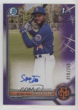 2022 Bowman Chrome Prospect Purple Refractor 19/250 Simon Juan #CPA-SJ Auto 18k3