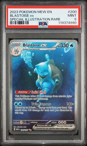 2023 POKEMON MEW EN-151 SPECIAL ILLUSTRATION RARE #200 BLASTOISE EX PSA 9