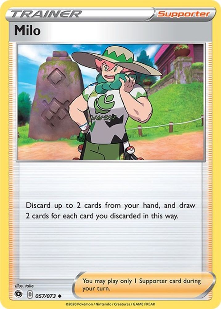2020 Pokemon: CHP - Milo (#57/73, Reverse Holofoil, Uncommon, Near Mint)