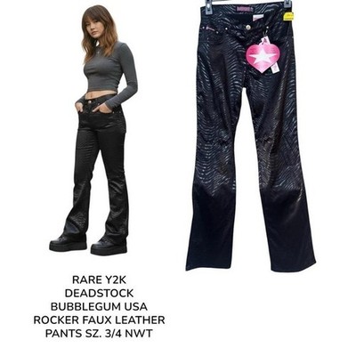 Bubblegum USA Y2K Rocker Zebra Print Pants Deadstock NWT 3/4