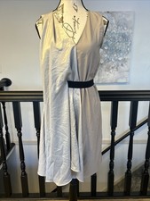 Simply Vera Vera Wang Beige Satin Knee Length Sleeveless Wrap Dress Size XS NWT