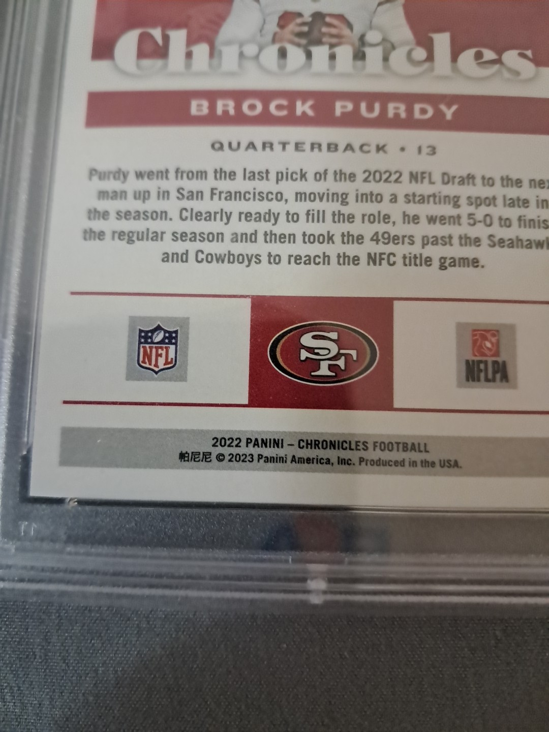 🏈 Brock PURDY RC Rookie PSA 10 2022 Panini Chronicles #41 Gem Mint view 7
