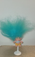 Unmarked 3" 60s Troll Turquoise Hair Staple Original As Is Please See Photos