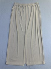 Grace Karin Half Slip Skirt Womens XL Beige Solid Midi Elastic Waist Liner