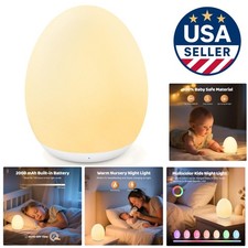 Soft Silicone Touch Night Light: 8 Colors  Stepless Dimming for Baby's Sleep