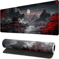Extended Gaming Mouse Pad, Large Gaming Mouse Waterproof with Stitched Edges, No
