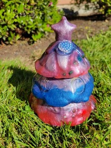 Bisexuali-tree: Handcrafted Pink, Purple, & Blue Shimmery Resin Mixed Media Tree