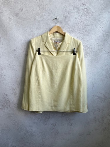 Jil Sander, Vintage Jil Sander Linen 3-Piece Blazer Vest Skirt Suit Set