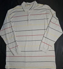 Mens Cutter & Buck Long Sleeve Rugby Polo Shirt Size 1XB - NICE