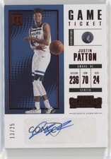 2017-18 Panini Contenders Game Ticket 13/25 Justin Patton #ST-JPT Auto a8r