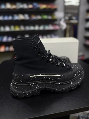 Alexander McQueen H. Boot Tread Black Splatter Boots Size 42EU/9US