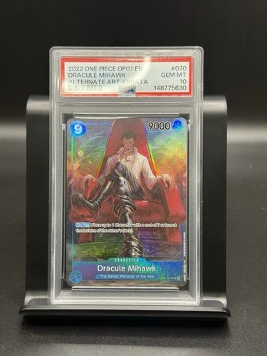 2022 One Piece OP01 #070 Dracule Mihawk Alternate Art PSA 10 GEM MINT