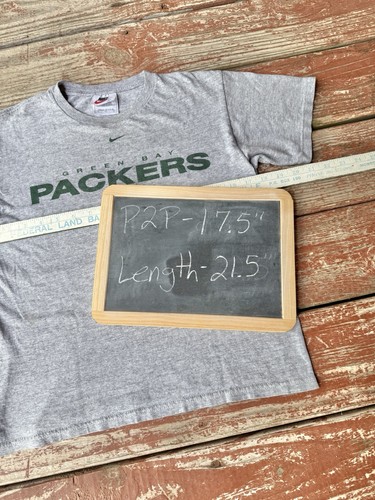 Vintage 90s Nike Green Bay Packers T-Shirt Youth Boys S Grey Center Swoosh USA - Picture 5 of 8