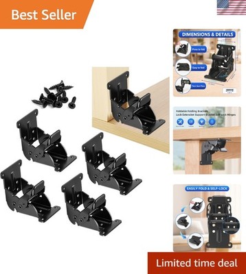 4 Pack Folding Brackets Self Lock Hinge With Screws For Folding Table Legs New