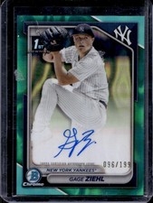 2024 Bowman Draft Gage Ziehl Chrome Auto Aqua Lava Refractor 1st #/199 Yankees