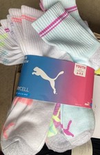 Puma Drycell Youth Ankle Socks Size 4- 9.5