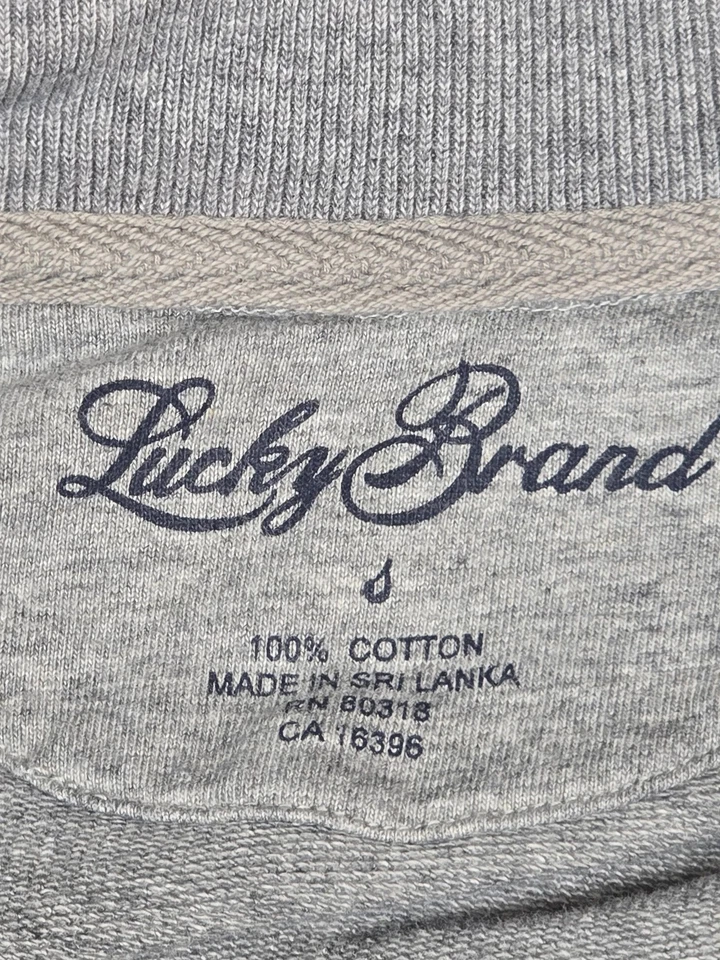 Cárdigan Lucky Brand para mujer pequeño gris con capucha cinturón manga larga bolsillos de algodón Foto 2 de 4
