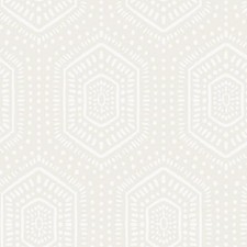 Peel and Stick Wallpaper Boho Beige 17.3" x 78.7" Hexagon- Beige and White