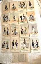 Lot 16 cartes postales illustrées Uniformes 1er Empire 17e Léger Cdt Bucquoy 