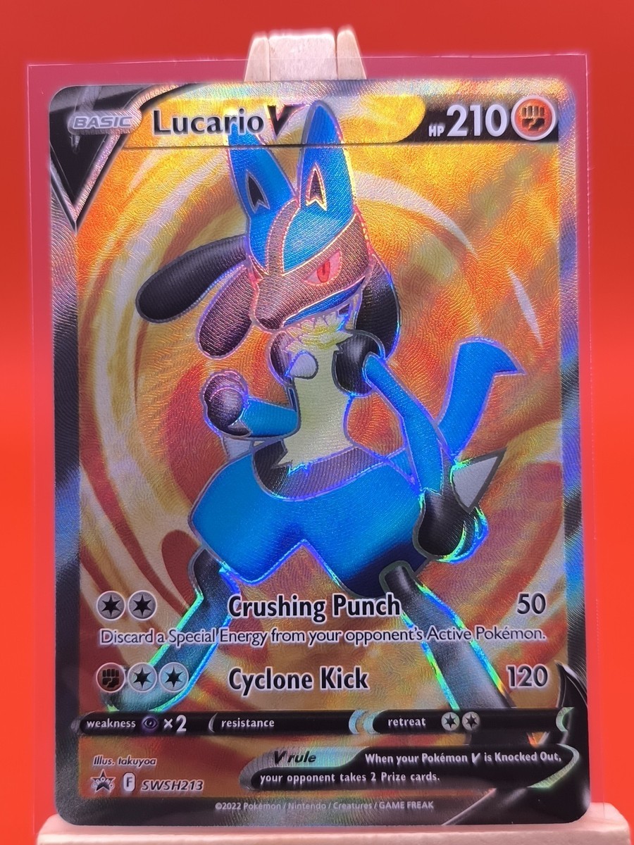 Lucario V SWSH213 Full Art Textured Holo Ultra Rare Promo Pokemon Card New  * | eBay