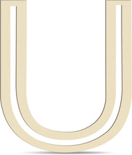 Large Wooden Letters 14 Inch for Wall Decor Crafts Big Wood Letter U 1/5 Inch Th