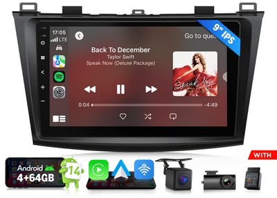 For 2010-2013 Mazda 3 M3BLX7A 9'' Android 14 4+64 Radio Car Stereo GPS CarPlay BT