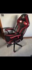 Gaming/Office Chair Red and Black Leather, Pillows