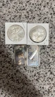silver bullion bars and coins, 4 oz total of pure .999 silver. (2 bars, 2 coins)