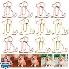Upquzzfy 40 Pcs Metal Dog-Shaped Paper Clips Set - Gold and Rose Gold Animal