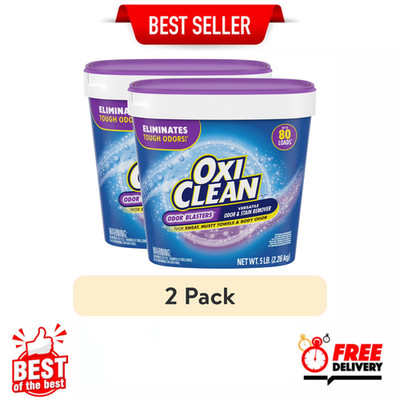 OxiClean Odor Blasters Stain & Odor Remover Powder 5 lb Laundry, 2 Pack
