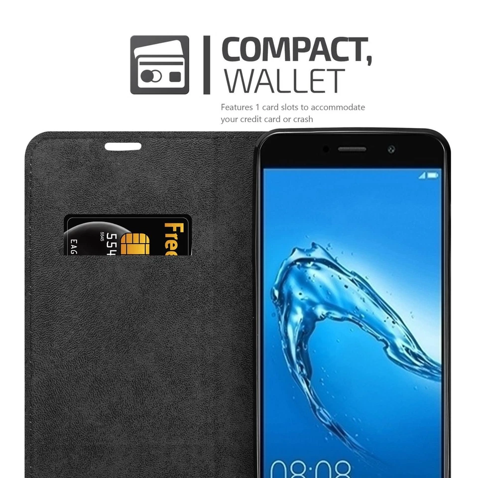 Funda para Huawei Y7 PRIME 2017 Cubierta Protección Libro Billetera Libro Magnético Foto 4 de 4