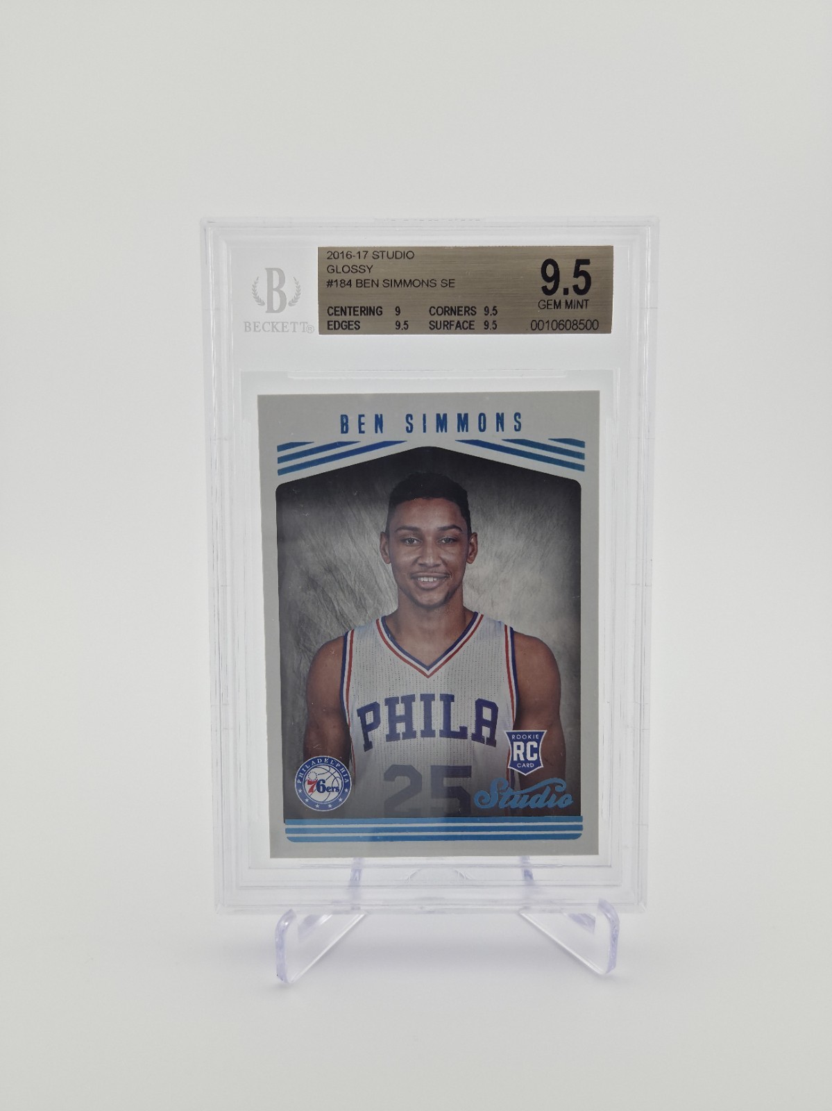 2016-17 Panini Studio - Ben Simmons #184 Studio Edition Glossy RC SP