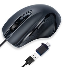 USB-C Wired, Large Size, Ergonomic, Gaming and Office Mouse with 6 Buttons, 4...
