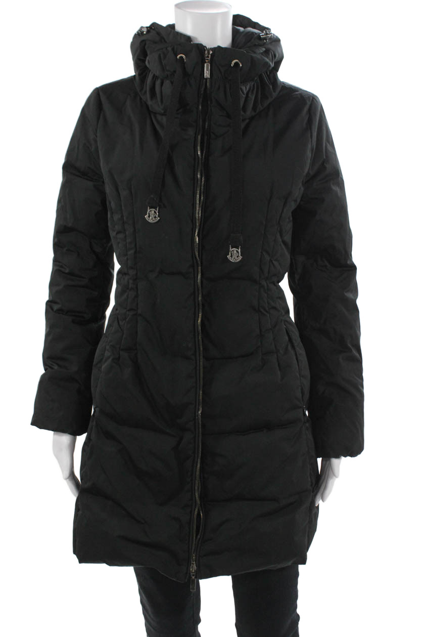 Moncler Womens Black Quilted Puffer Jacket Drawstring High Neck Size 0Free Shipping in US $100+ Orders | $6.95 Orders Below