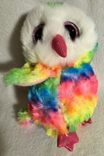 TY BEANIE BOO -OWEN THE TIE DYED OWL COLLECTIBLE 6 Inch MINT TAG-NEW