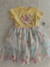 NWT Girls dress Peppa Pig short sleeves summer dress, yellow, size 4