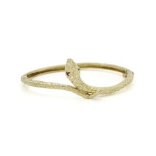 14k Yellow Gold Snake Motif Size 6.5 Inch Hinged Bangle Bracelet E159196-1