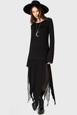 Kihilist Echoed Darkness Tunic Long Sleeve Shirt Womens Crew Neck Long Sleeve