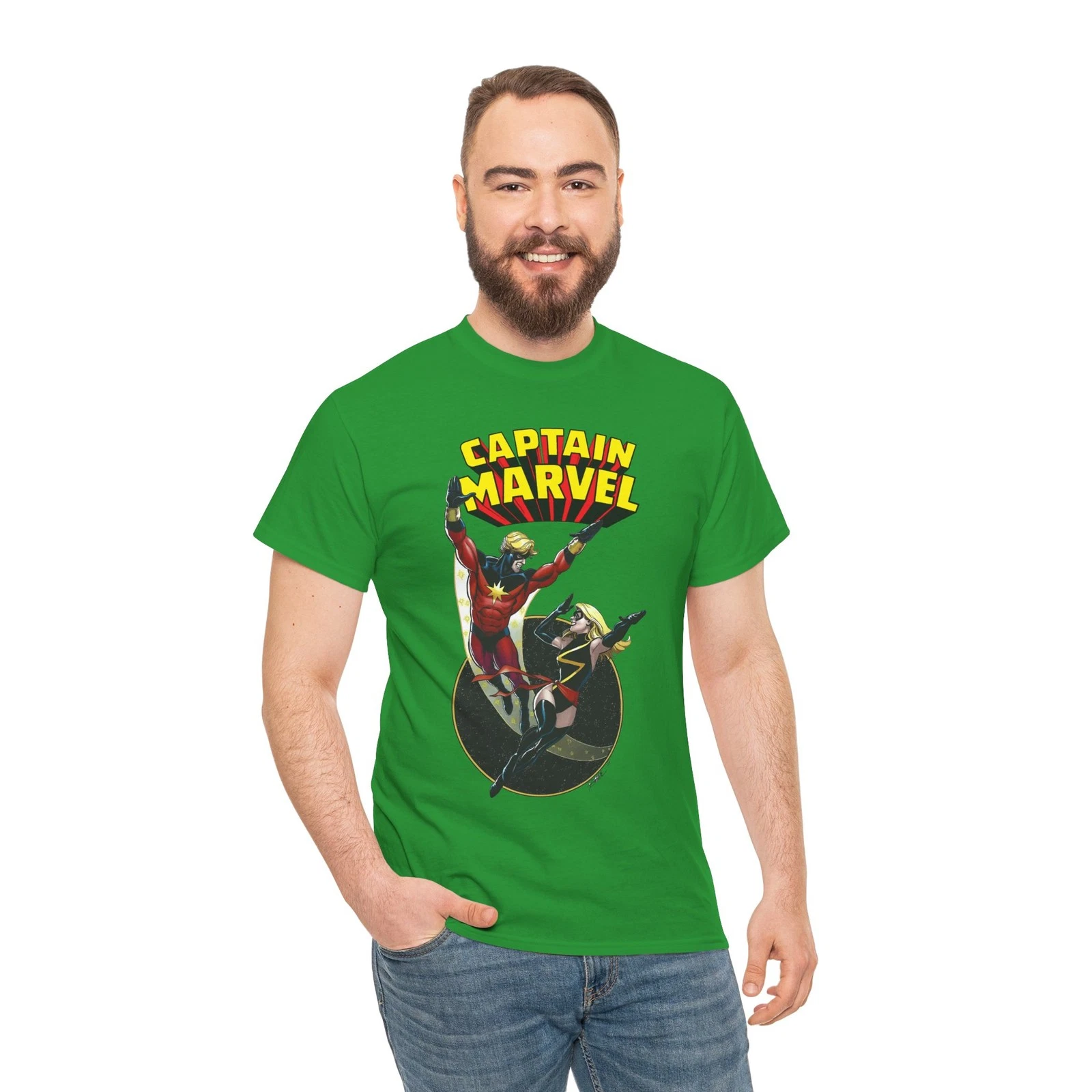 Captain Marvel T-Shirt - George Perez Art - Mar-Vell, Carol Danvers