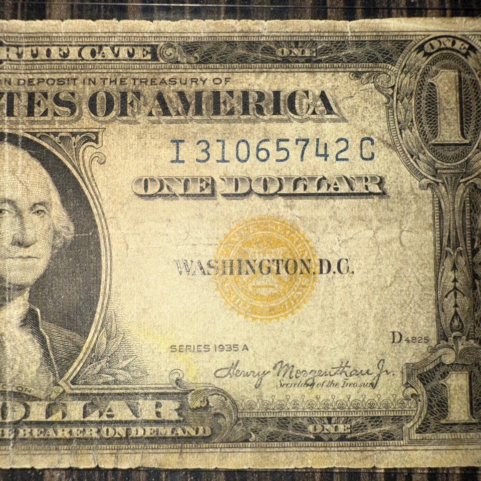 1935A Silver Yellow Seal Dollar Bill. African Issue For World War 2 Soldiers. Us - Image 3 of 4