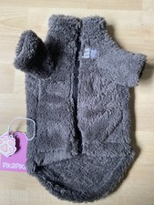 Polar Fleece Zip Coat Winter Jacket Sphynx Cat Clothes Pikapika Large Grey
