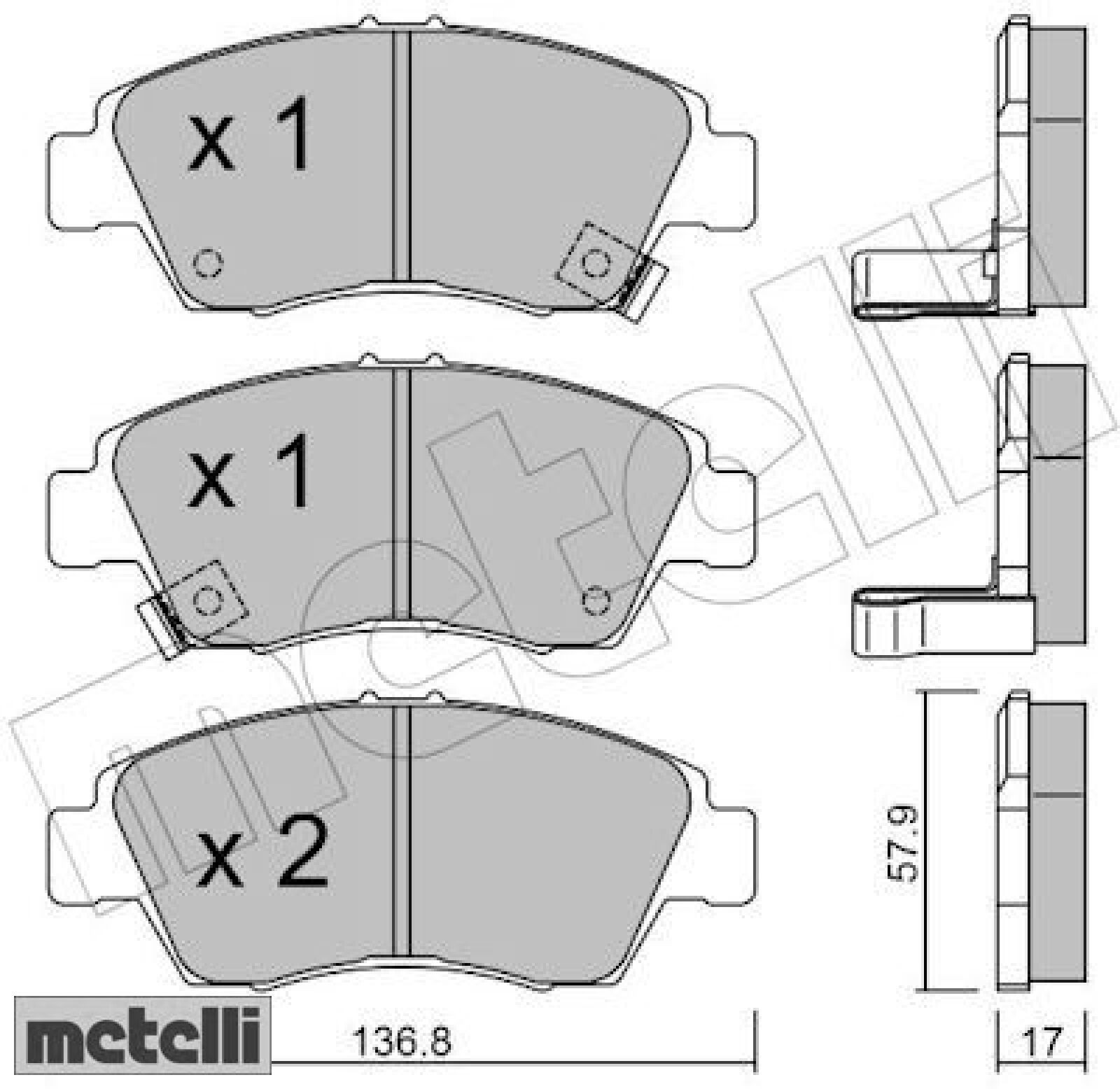 metelli 22-0175-0 Bremsbelagsatz für Scheibenbremse Bremsbelagsatz für Honda