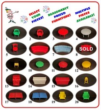 Vintage MARX 1/2" scale soft plastic Traditional style Dollhouse Furniture