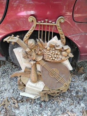 Vintage MCM Wall Decor Musical Theme Gold Tone - Excellent Condition + Heavy