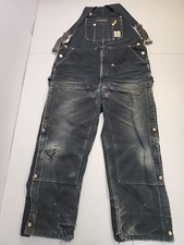 Carhartt bib overalls R41 BLK 42x32 mens black READ DESCRIPTION