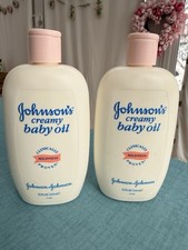 2 Johnson's creamy baby oil Discontinued 15 Oz Full Vintage 1996