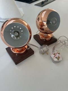 Pair of Rose Gold Adjustable Magnetic Desk Lamps